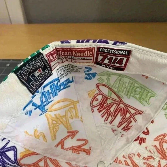 American Needle Oakland A's Hat Men's 7 1/4 Fitted Baseball Graffiti 90s MLB - Picture 10 of 11